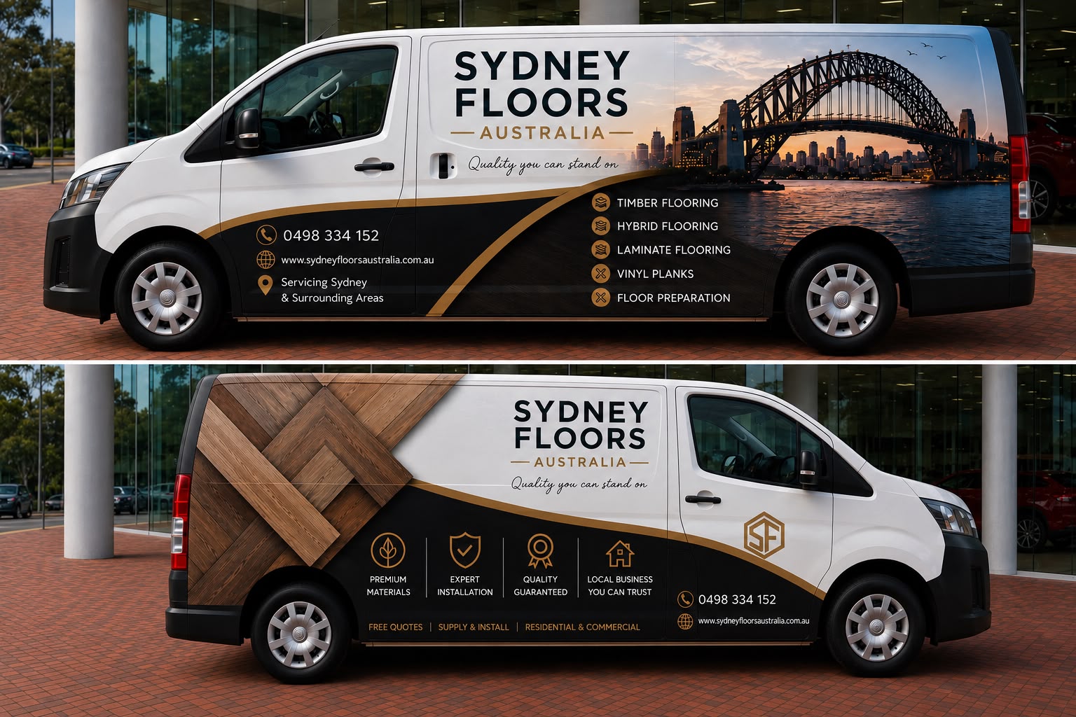 Sydney Floors Australia branded van — Quality you can stand on